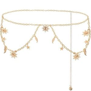 Gold Sun and Moon Charm Belt
